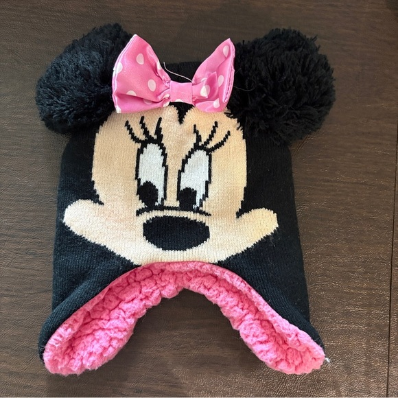 Minnie Mouse Baby Disney Fleece Pom Ears and Bow Hat - Picture 1 of 7